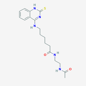 N-(2-acetamidoethyl)-6-[(2-sulfanylidene-1H-quinazolin-4-yl)amino]hexanamide