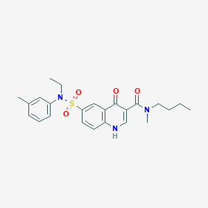 molecular formula C24H29N3O4S B11212966 N-Butyl-6-[[Ethyl(3-methylphenyl)amino]sulfonyl]-1,4-dihydro-N-methyl-4-oxo-3-quinolinecarboxamide 