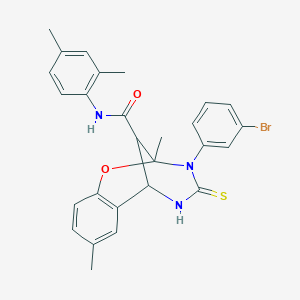 3-(3-bromophenyl)-N-(2,4-dimethylphenyl)-2,8-dimethyl-4-thioxo-3,4,5,6-tetrahydro-2H-2,6-methano-1,3,5-benzoxadiazocine-11-carboxamide