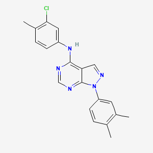 molecular formula C20H18ClN5 B11213004 N-(3-chloro-4-methylphenyl)-1-(3,4-dimethylphenyl)-1H-pyrazolo[3,4-d]pyrimidin-4-amine 