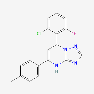 molecular formula C18H14ClFN4 B11213018 7-(2-Chloro-6-fluorophenyl)-5-(4-methylphenyl)-3,7-dihydro[1,2,4]triazolo[1,5-a]pyrimidine 