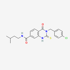 3-[(4-chlorophenyl)methyl]-N-(3-methylbutyl)-4-oxo-2-sulfanylidene-1H-quinazoline-7-carboxamide