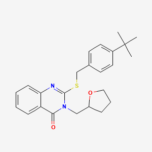 molecular formula C24H28N2O2S B11213029 2-[(4-tert-butylbenzyl)sulfanyl]-3-(tetrahydrofuran-2-ylmethyl)quinazolin-4(3H)-one 