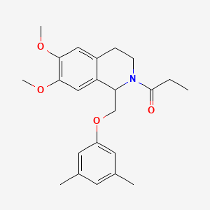 1-(1-((3,5-dimethylphenoxy)methyl)-6,7-dimethoxy-3,4-dihydroisoquinolin-2(1H)-yl)propan-1-one