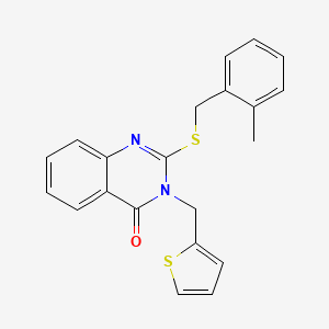 molecular formula C21H18N2OS2 B11213071 2-[(2-methylbenzyl)sulfanyl]-3-(thiophen-2-ylmethyl)quinazolin-4(3H)-one 