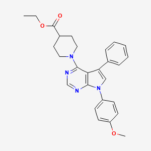 ethyl 1-[7-(4-methoxyphenyl)-5-phenyl-7H-pyrrolo[2,3-d]pyrimidin-4-yl]piperidine-4-carboxylate