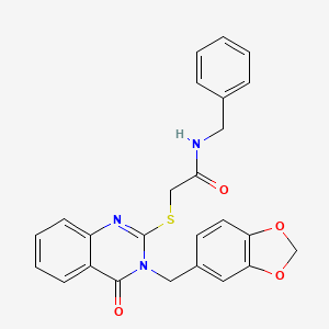 2-{[3-(1,3-benzodioxol-5-ylmethyl)-4-oxo-3,4-dihydroquinazolin-2-yl]sulfanyl}-N-benzylacetamide