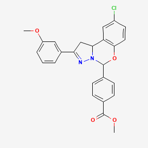 Methyl 4-[9-chloro-2-(3-methoxyphenyl)-1,10b-dihydropyrazolo[1,5-c][1,3]benzoxazin-5-yl]benzoate