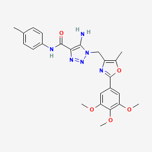 5-amino-N-(4-methylphenyl)-1-{[5-methyl-2-(3,4,5-trimethoxyphenyl)-1,3-oxazol-4-yl]methyl}-1H-1,2,3-triazole-4-carboxamide