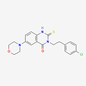 3-[2-(4-chlorophenyl)ethyl]-6-morpholin-4-yl-2-sulfanylidene-1H-quinazolin-4-one