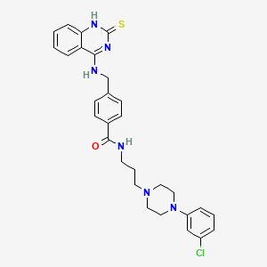 molecular formula C29H31ClN6OS B11213136 N-(3-(4-(3-chlorophenyl)piperazin-1-yl)propyl)-4-(((2-thioxo-1,2-dihydroquinazolin-4-yl)amino)methyl)benzamide 