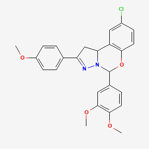 9-Chloro-5-(3,4-dimethoxyphenyl)-2-(4-methoxyphenyl)-1,10b-dihydropyrazolo[1,5-c][1,3]benzoxazine