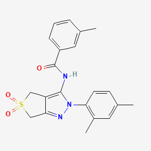 N-(2-(2,4-dimethylphenyl)-5,5-dioxido-4,6-dihydro-2H-thieno[3,4-c]pyrazol-3-yl)-3-methylbenzamide