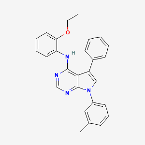 molecular formula C27H24N4O B11213160 N-(2-ethoxyphenyl)-7-(3-methylphenyl)-5-phenyl-7H-pyrrolo[2,3-d]pyrimidin-4-amine 