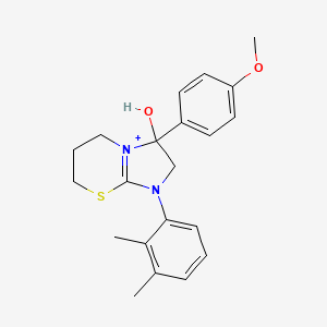 molecular formula C21H25N2O2S+ B11213161 1-(2,3-dimethylphenyl)-3-hydroxy-3-(4-methoxyphenyl)-2,3,6,7-tetrahydro-5H-imidazo[2,1-b][1,3]thiazin-1-ium 