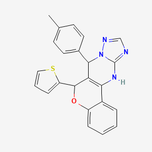 7-(4-methylphenyl)-6-(2-thienyl)-7,12-dihydro-6H-chromeno[4,3-d][1,2,4]triazolo[1,5-a]pyrimidine