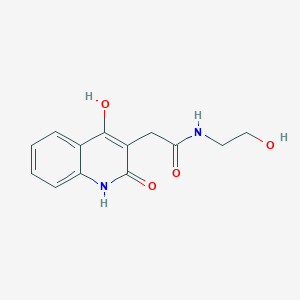 N-(2-hydroxyethyl)-2-(4-hydroxy-2-oxo-1,2-dihydroquinolin-3-yl)acetamide