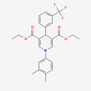 Diethyl 1-(3,4-dimethylphenyl)-4-[3-(trifluoromethyl)phenyl]-1,4-dihydropyridine-3,5-dicarboxylate