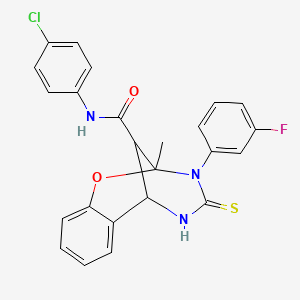 N-(4-chlorophenyl)-3-(3-fluorophenyl)-2-methyl-4-thioxo-3,4,5,6-tetrahydro-2H-2,6-methano-1,3,5-benzoxadiazocine-11-carboxamide