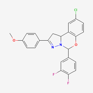 9-Chloro-5-(3,4-difluorophenyl)-2-(4-methoxyphenyl)-1,10b-dihydropyrazolo[1,5-c][1,3]benzoxazine