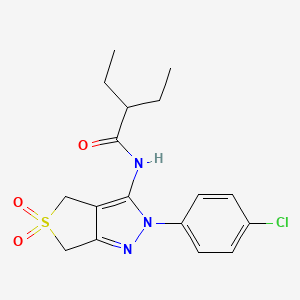 molecular formula C17H20ClN3O3S B11213279 N-(2-(4-chlorophenyl)-5,5-dioxido-4,6-dihydro-2H-thieno[3,4-c]pyrazol-3-yl)-2-ethylbutanamide 