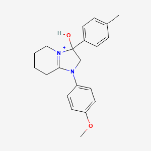 3-Hydroxy-1-(4-methoxyphenyl)-3-(4-methylphenyl)-2,3,5,6,7,8-hexahydroimidazo[1,2-a]pyridin-1-ium