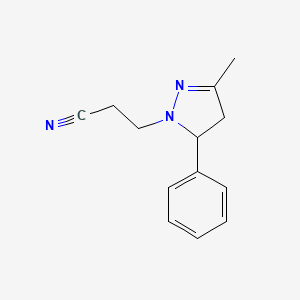 molecular formula C13H15N3 B11213327 3-(3-methyl-5-phenyl-4,5-dihydro-1H-pyrazol-1-yl)propanenitrile 