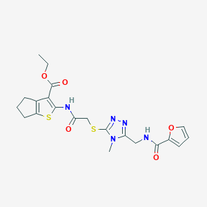 ethyl 2-{[({5-[(2-furoylamino)methyl]-4-methyl-4H-1,2,4-triazol-3-yl}thio)acetyl]amino}-5,6-dihydro-4H-cyclopenta[b]thiophene-3-carboxylate