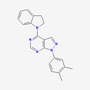 molecular formula C21H19N5 B11213349 4-(2,3-dihydro-1H-indol-1-yl)-1-(3,4-dimethylphenyl)-1H-pyrazolo[3,4-d]pyrimidine 