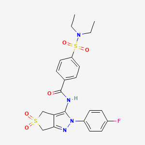 4-(N,N-diethylsulfamoyl)-N-(2-(4-fluorophenyl)-5,5-dioxido-4,6-dihydro-2H-thieno[3,4-c]pyrazol-3-yl)benzamide