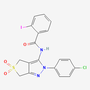 N-(2-(4-chlorophenyl)-5,5-dioxido-4,6-dihydro-2H-thieno[3,4-c]pyrazol-3-yl)-2-iodobenzamide