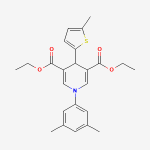 molecular formula C24H27NO4S B11213364 Diethyl 1-(3,5-dimethylphenyl)-4-(5-methylthiophen-2-yl)-1,4-dihydropyridine-3,5-dicarboxylate 