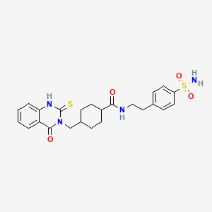 N-{2-[4-(aminosulfonyl)phenyl]ethyl}-4-[(4-oxo-2-thioxo-1,4-dihydroquinazolin-3(2H)-yl)methyl]cyclohexanecarboxamide