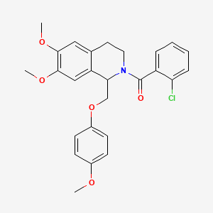 (2-chlorophenyl)(6,7-dimethoxy-1-((4-methoxyphenoxy)methyl)-3,4-dihydroisoquinolin-2(1H)-yl)methanone