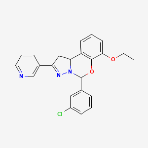 5-(3-Chlorophenyl)-7-ethoxy-2-(pyridin-3-yl)-1,10b-dihydropyrazolo[1,5-c][1,3]benzoxazine