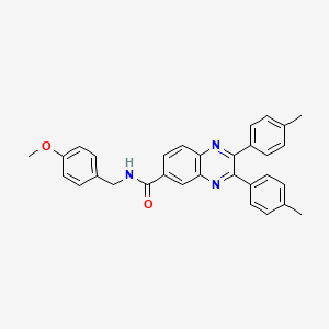 molecular formula C31H27N3O2 B11213419 N-[(4-methoxyphenyl)methyl]-2,3-bis(4-methylphenyl)quinoxaline-6-carboxamide CAS No. 688762-87-0