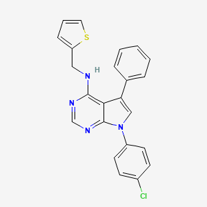 molecular formula C23H17ClN4S B11213431 7-(4-chlorophenyl)-5-phenyl-N-(thiophen-2-ylmethyl)-7H-pyrrolo[2,3-d]pyrimidin-4-amine 