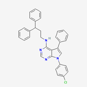 7-(4-chlorophenyl)-N-(3,3-diphenylpropyl)-5-phenyl-7H-pyrrolo[2,3-d]pyrimidin-4-amine