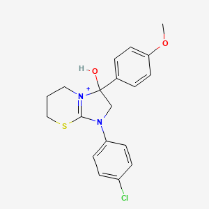 molecular formula C19H20ClN2O2S+ B11213442 1-(4-chlorophenyl)-3-hydroxy-3-(4-methoxyphenyl)-2,3,6,7-tetrahydro-5H-imidazo[2,1-b][1,3]thiazin-1-ium 