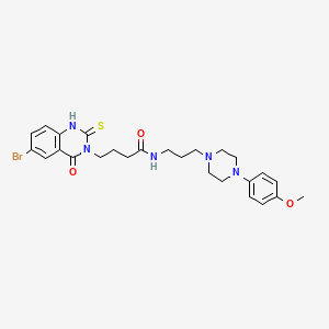 molecular formula C26H32BrN5O3S B11213461 4-(6-bromo-4-oxo-2-sulfanylidene-1H-quinazolin-3-yl)-N-[3-[4-(4-methoxyphenyl)piperazin-1-yl]propyl]butanamide 