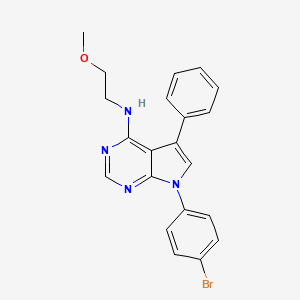 molecular formula C21H19BrN4O B11213466 7-(4-bromophenyl)-N-(2-methoxyethyl)-5-phenyl-7H-pyrrolo[2,3-d]pyrimidin-4-amine 