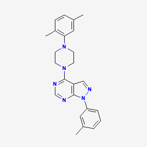 molecular formula C24H26N6 B11213473 1-(2,5-dimethylphenyl)-4-[1-(3-methylphenyl)-1H-pyrazolo[3,4-d]pyrimidin-4-yl]piperazine 