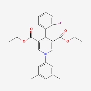 molecular formula C25H26FNO4 B11213502 Diethyl 1-(3,5-dimethylphenyl)-4-(2-fluorophenyl)-1,4-dihydropyridine-3,5-dicarboxylate 