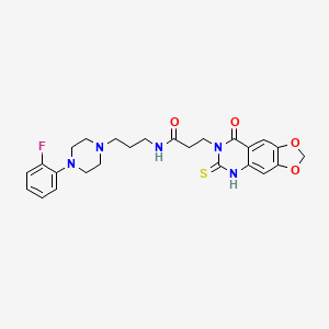 N-(3-(4-(2-fluorophenyl)piperazin-1-yl)propyl)-3-(8-oxo-6-thioxo-5,6-dihydro-[1,3]dioxolo[4,5-g]quinazolin-7(8H)-yl)propanamide