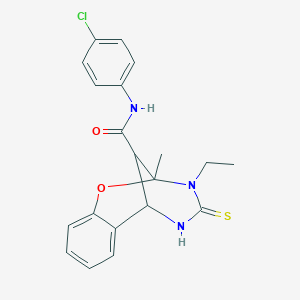 N-(4-chlorophenyl)-3-ethyl-2-methyl-4-thioxo-3,4,5,6-tetrahydro-2H-2,6-methano-1,3,5-benzoxadiazocine-11-carboxamide