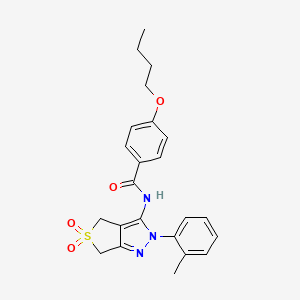 4-butoxy-N-(5,5-dioxido-2-(o-tolyl)-4,6-dihydro-2H-thieno[3,4-c]pyrazol-3-yl)benzamide