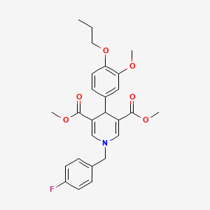 Dimethyl 1-(4-fluorobenzyl)-4-(3-methoxy-4-propoxyphenyl)-1,4-dihydropyridine-3,5-dicarboxylate