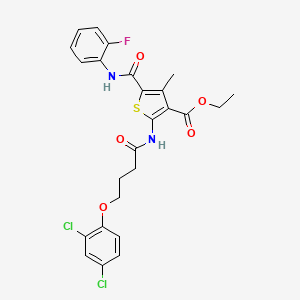 Ethyl 2-{[4-(2,4-dichlorophenoxy)butanoyl]amino}-5-[(2-fluorophenyl)carbamoyl]-4-methylthiophene-3-carboxylate