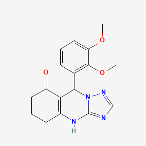 molecular formula C17H18N4O3 B11213571 9-(2,3-dimethoxyphenyl)-5,6,7,9-tetrahydro[1,2,4]triazolo[5,1-b]quinazolin-8(4H)-one 