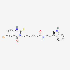 6-(6-bromo-4-oxo-2-sulfanylidene-1H-quinazolin-3-yl)-N-[2-(1H-indol-3-yl)ethyl]hexanamide